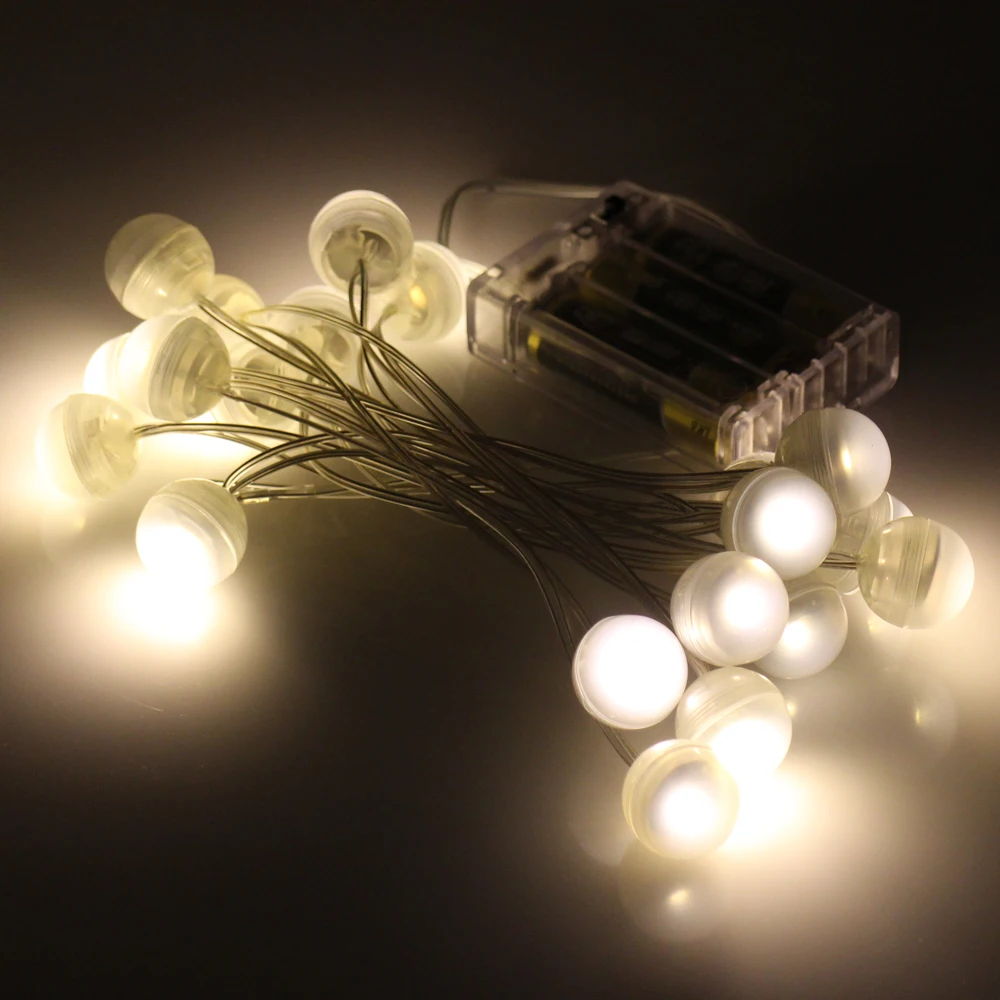 10Ft 3M 20 Pearl LED String Lights Battery Operated 3AA 9 Colors (White