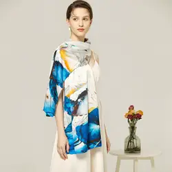 Новая мода 55*180 см шарф женские весенние и летние шарфики женские 100% шелковые шали