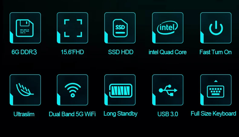 Ноутбук YEPO, 15,6 дюймов, 6 ГБ ОЗУ, 64 ГБ, eMMC, 1 ТБ, HDD, 256 ГБ, SSD, четырехъядерный, ультратонкий ноутбук, компьютер, светодиодный, FHD дисплей, ультрабук