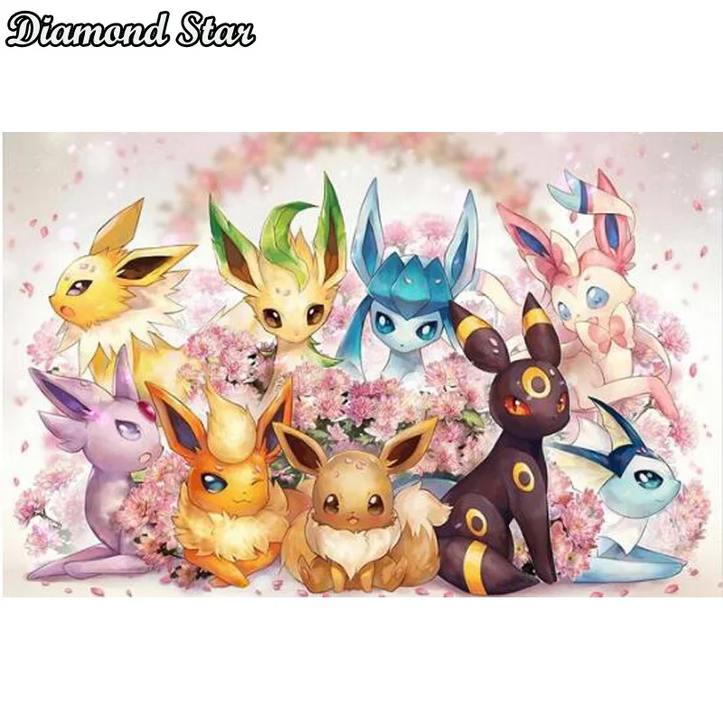 

Full Square drill DIY 5D Diamond Painting Pokemon Cross Stitch Diamond Embroidery Patterns rhinestones Diamond Mosaic
