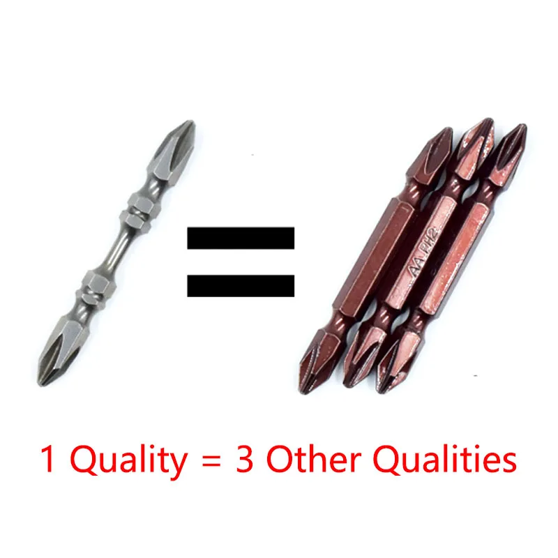 Magnetic Screwdriver Bits 1Pcs Hardness Single and Double Magnetic Rings Magnetic 65MM Cross Head Screwdriver Bit Double Head Electric Screwdriver Magnetic Screwdriver Bits