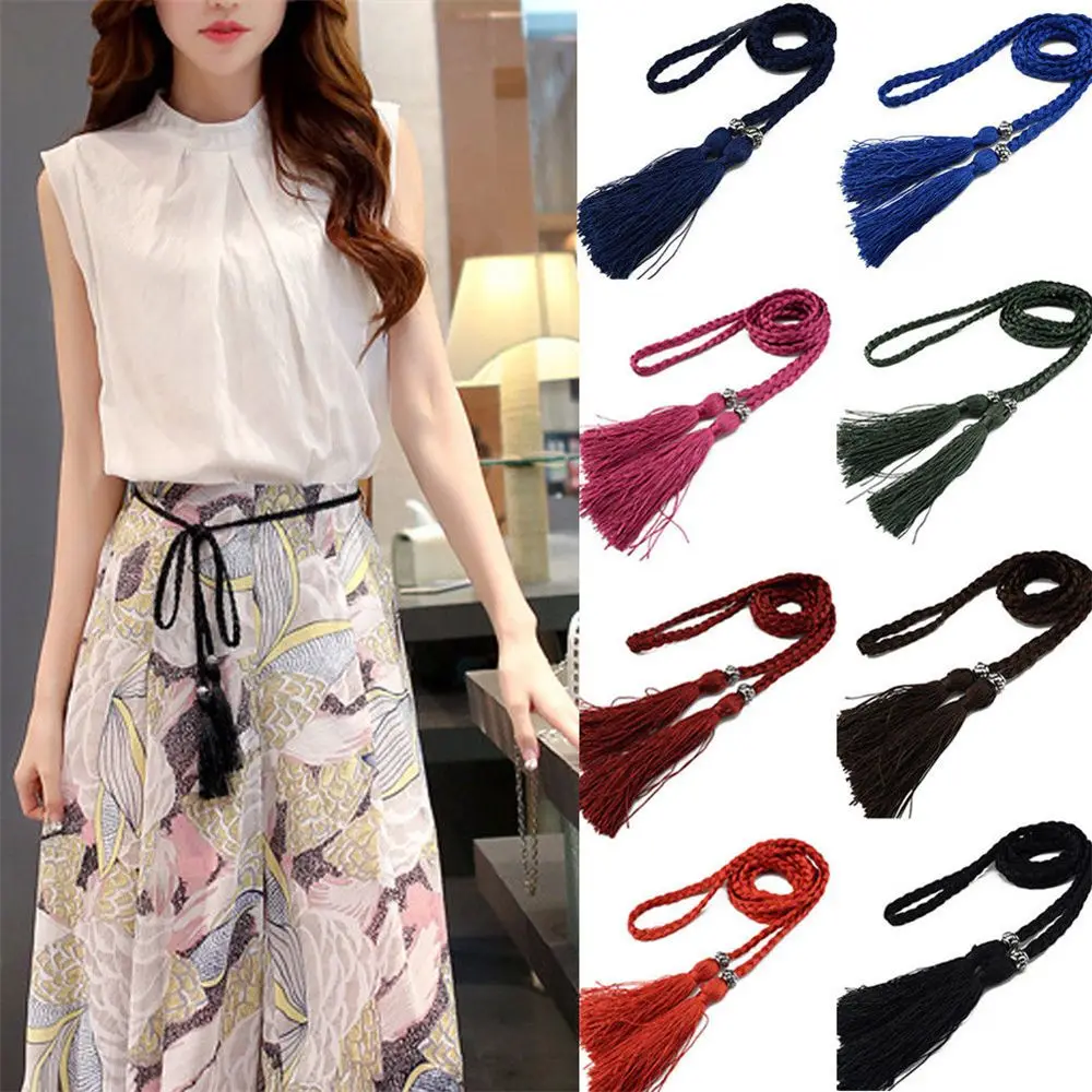 Women fashion tassel belt ladies belt Korean version of the bow tie