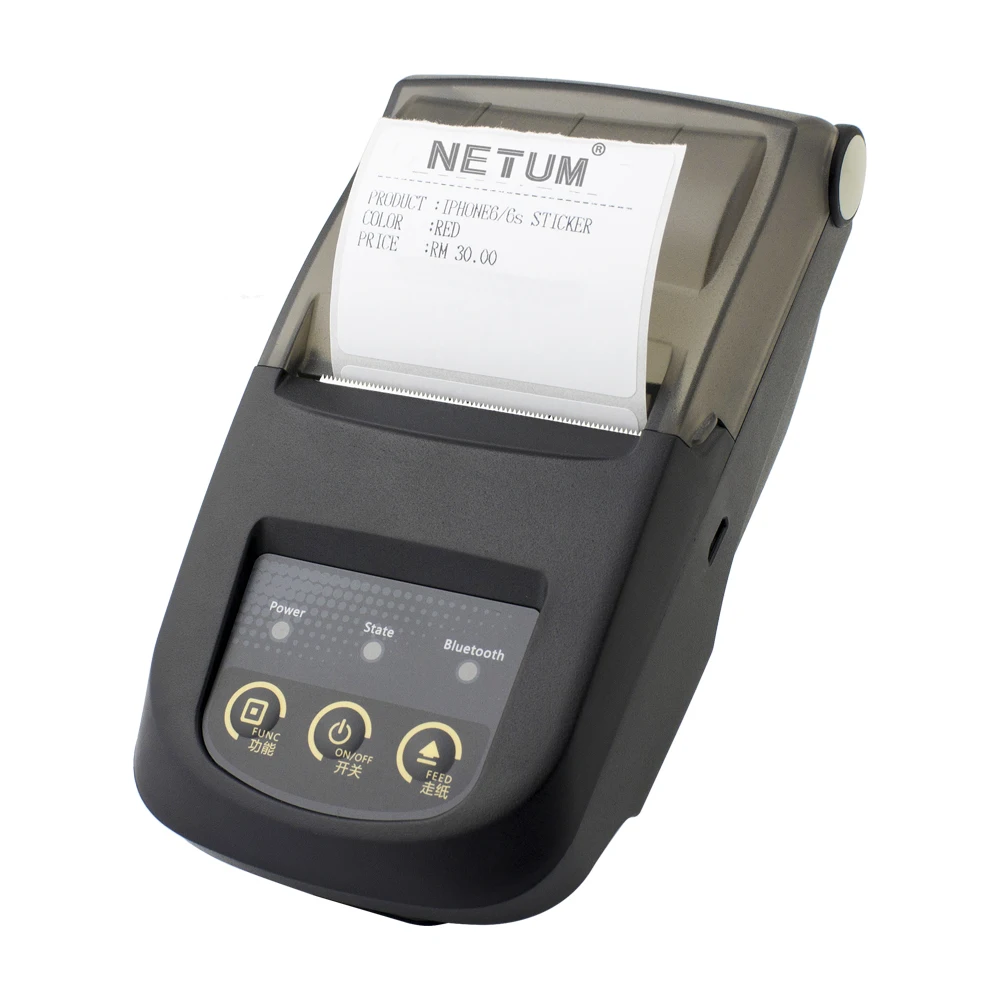 

Portable 58mm Bluetooth Thermal Label Printer Mobie APP Barcode Code Wireless Receipt Printer for Android/IOS/Windows NT-1800