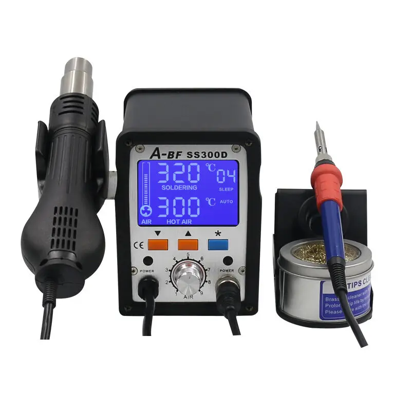 Soldering iron A-BF SS300D hot air gun Soldering station 2-in-1 large screen digital Rework station anti-static heat gun 