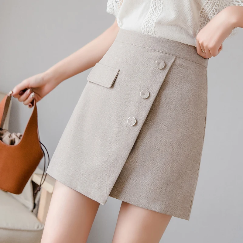 Харадзюку летние женские юбки новые асимметричные мини юбки с высокой талией корейские офисные женские юбки jupe femme faldas