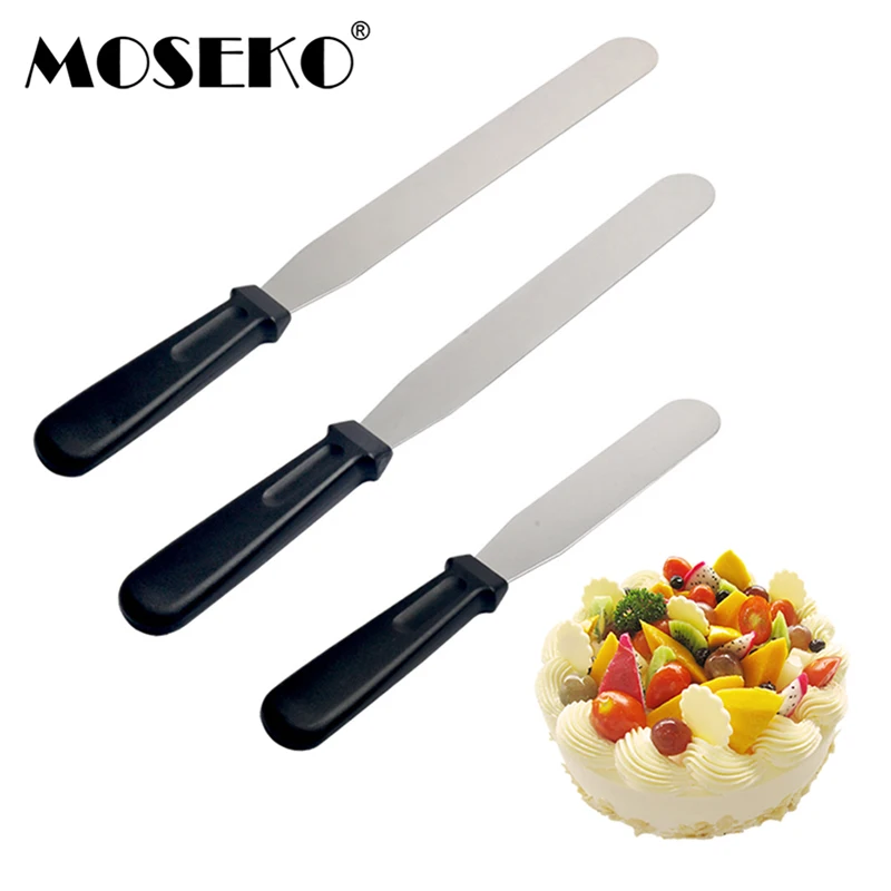 MOSEKO 6/8/10 дюйма сливочный шпатель из нержавеющей стали для торта дымчатые помадки
