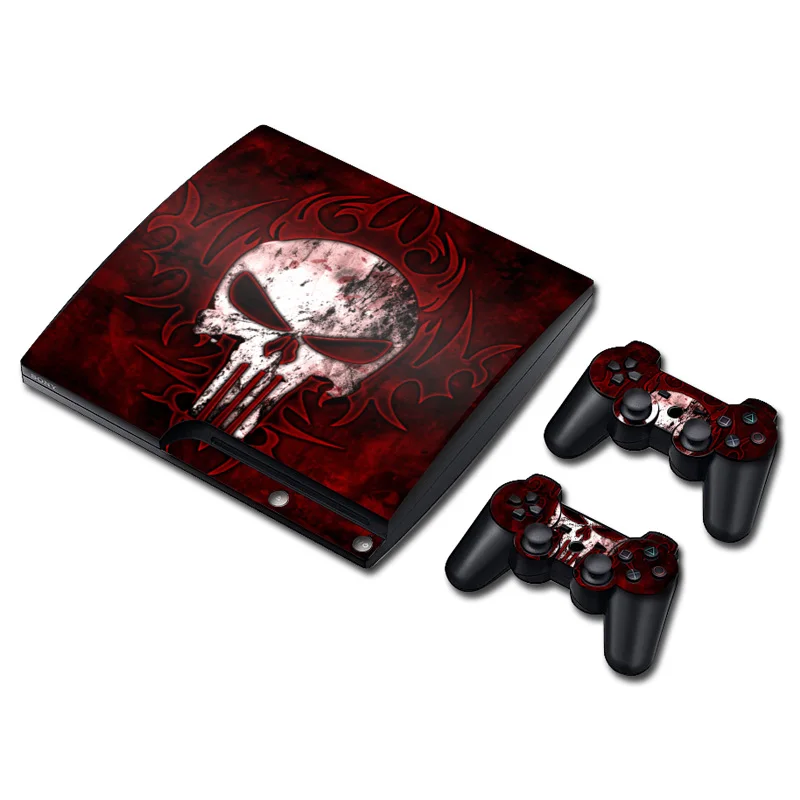 

free drop shipping Stylish Looking Vinyl Sticker For PS3 Slim Console and Two Controller Decals #TN-P3Slim-0473