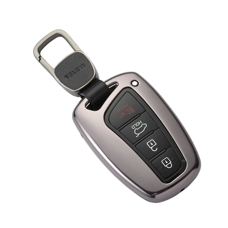 

Aluminum Alloy Car Keys Shells Key Protective Cover For Hyundai ix45 Grand Santa Fe Equus Genesis 2013 -2016 3/4button key