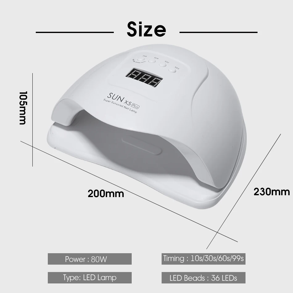 ROHWXY Sun X5 SUNone Светодиодный УФ-лак для ногтей, Сушилка для ногтей, УФ светодиодный светильник для ногтей, аппарат для отверждения ногтей, сушилка с автоматическим датчиком, лампа для льда для ногтей