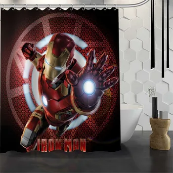 

Best Custom Waterproof Bathroom Iron Man Shower Curtain Polyester Fabric Bathroom Curtain 165X180cm,180X200cm P#