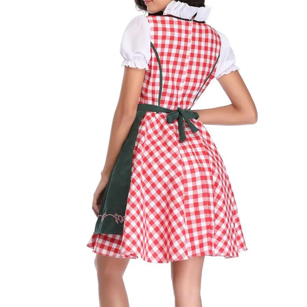 New Woman Dresses Germany Oktoberfest Carnival Fancy Costumes Beer Girl Cosplay Uniform Bavarian Dirndl Dress Vestidos AA5