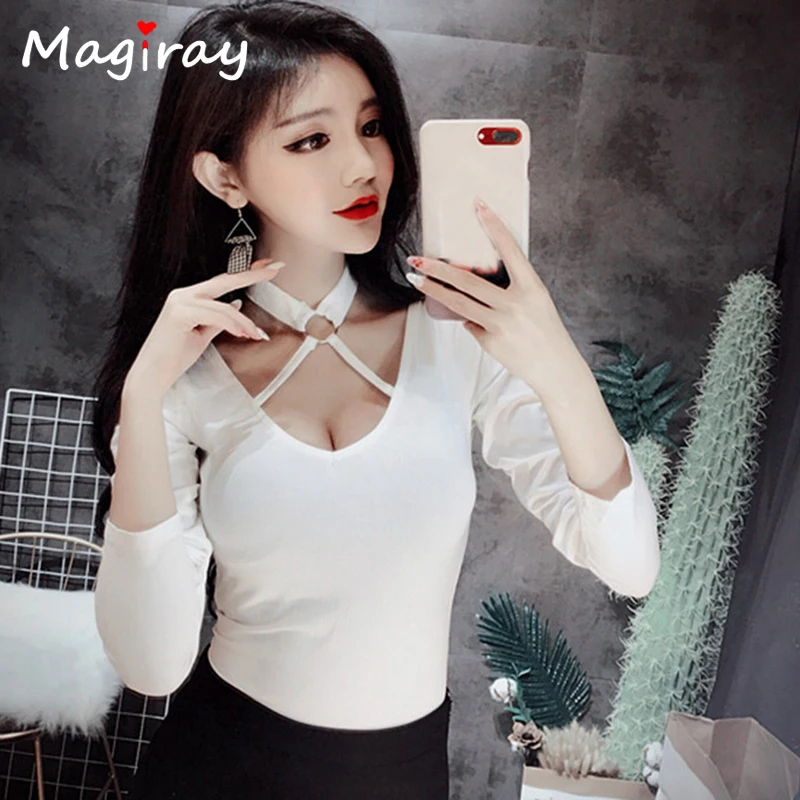 Magiray 2019 مثير الرسن T قميص النساء عميقة V الرقبة الصليب الدانتيل يصل نادي القطن المحملة قميص قمم صالح سليم قميص أبيض C152 Magiray 2019 مثير الرسن T قميص النساء عميقة V الرقبة الصليب الدانتيل يصل نادي القطن المحملة قميص قمم صالح سليم قميص أبيض C152