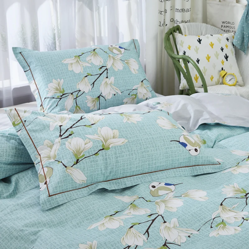 

Cotton Embroidered Pillowcases 2Pcs Boys Girls Floral Pillow Cases White Cat Pillow Covers Couple Standard Pillowcases 48x74cm