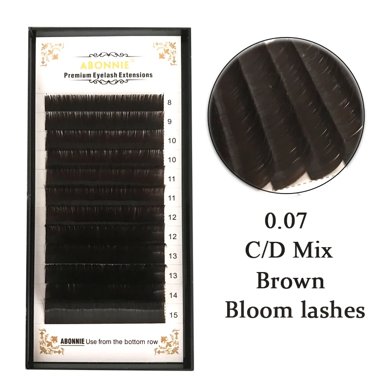 

0.07 C/D 1 case Brown blooming eyelash extension magic lashes volume easy to make fan high quality faux mink