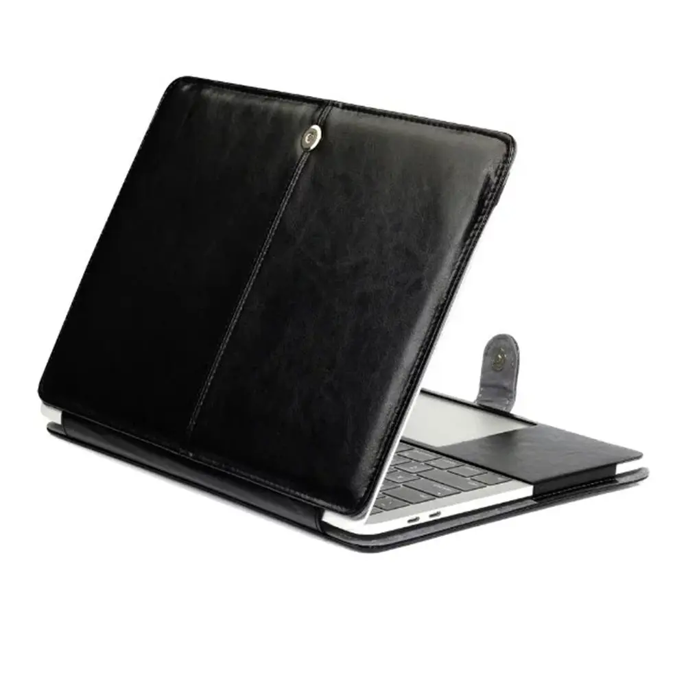 Чехол из искусственной кожи чехол для MacBook Pro 13 Модель A1706 A1708 сумка для ноутбука чехол для ноутбука Apple Mac 13,3 - Цвет: Black