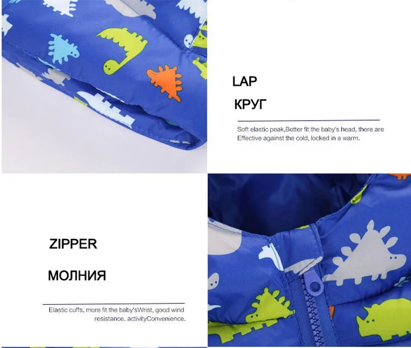 80-120cm Dinosaur Winter Kids Boy Jacket Cotton Outerwear Baby Boy Padded Jacket Children Winter-Clothing Hooded Kids Coat (11)