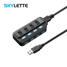 4 Порты и разъёмы USB 3,0 концентратор суб-контроль переключатель Мульти USB разветвитель 5 Гбит/с супер Скорость зарядный адаптер 40 см ABS хаб для рабочего ноутбука