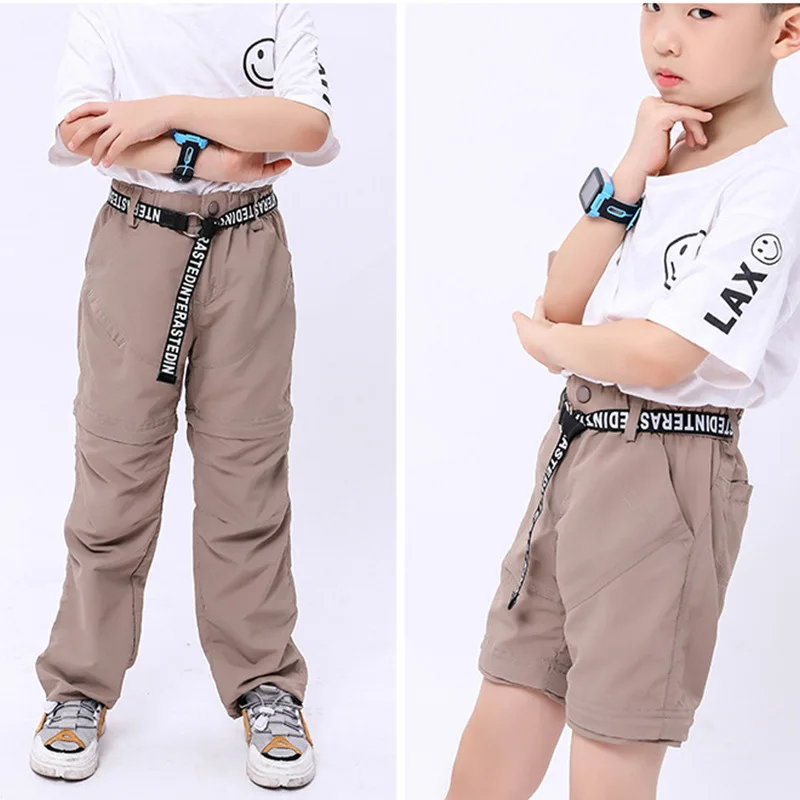 

Summer Spring Quick-Drying Waterproof Boys Girls Pants Sporty Climbing Trousers Children Detachable Outfits For 115-170cm