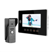 Moda Botones Táctiles de 7 Pulgadas a Color LCD de Video Teléfono de La Puerta Sistema de Liberación de La Puerta de Intercomunicación Timbre Cámara de Desbloqueo