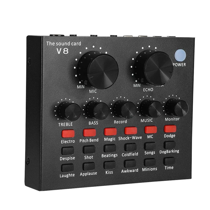 

2019 V8 Audio External USB Headset Microphone Live Broadcast Sound Card For Mobile Phone Computer PC