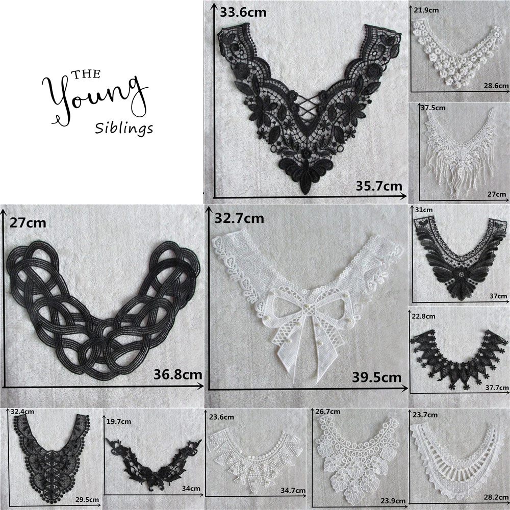 

Hot Selling Fashion Style Flower Lace Collar DIY Sewing Embroidery Lace Neckline Fabric Applique Sewing Craft Dress Accessories