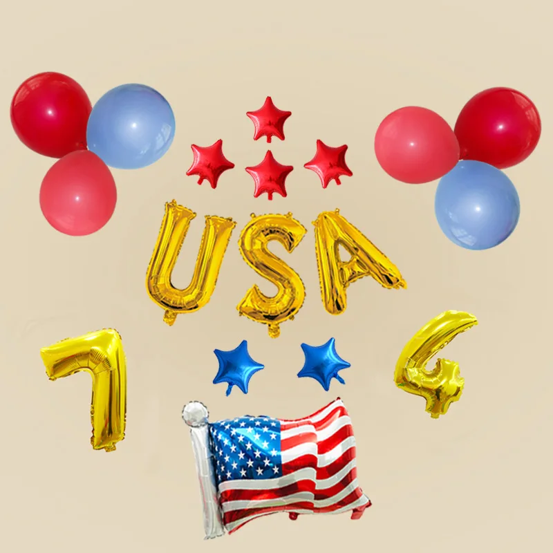 День Независимости Фольга воздушные шары США Флаги Globos украшения звезда клипсы
