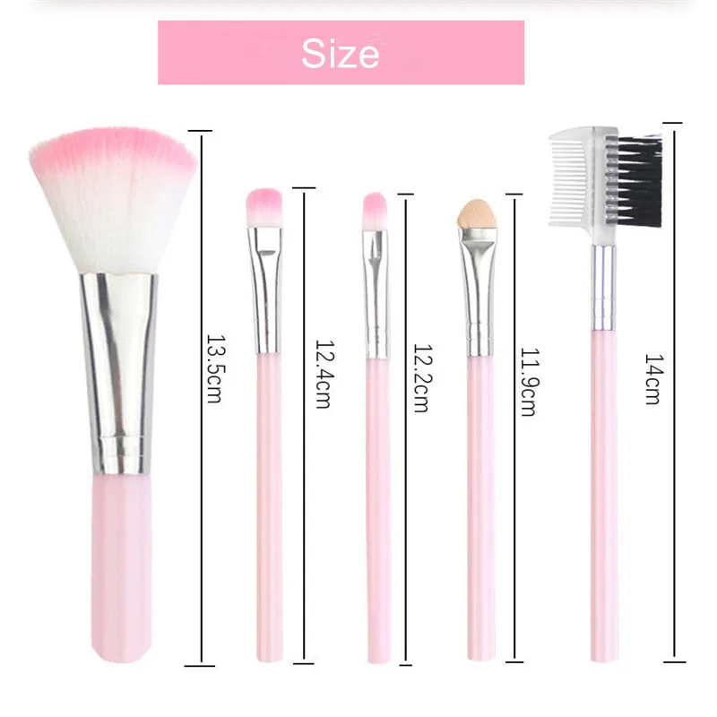 

5pcs Women's Makeup Brushes Set Powder Eyeshadow Eyelash Cheek Color Brush Set Cosmetic Tool For Beginner Professional 25#