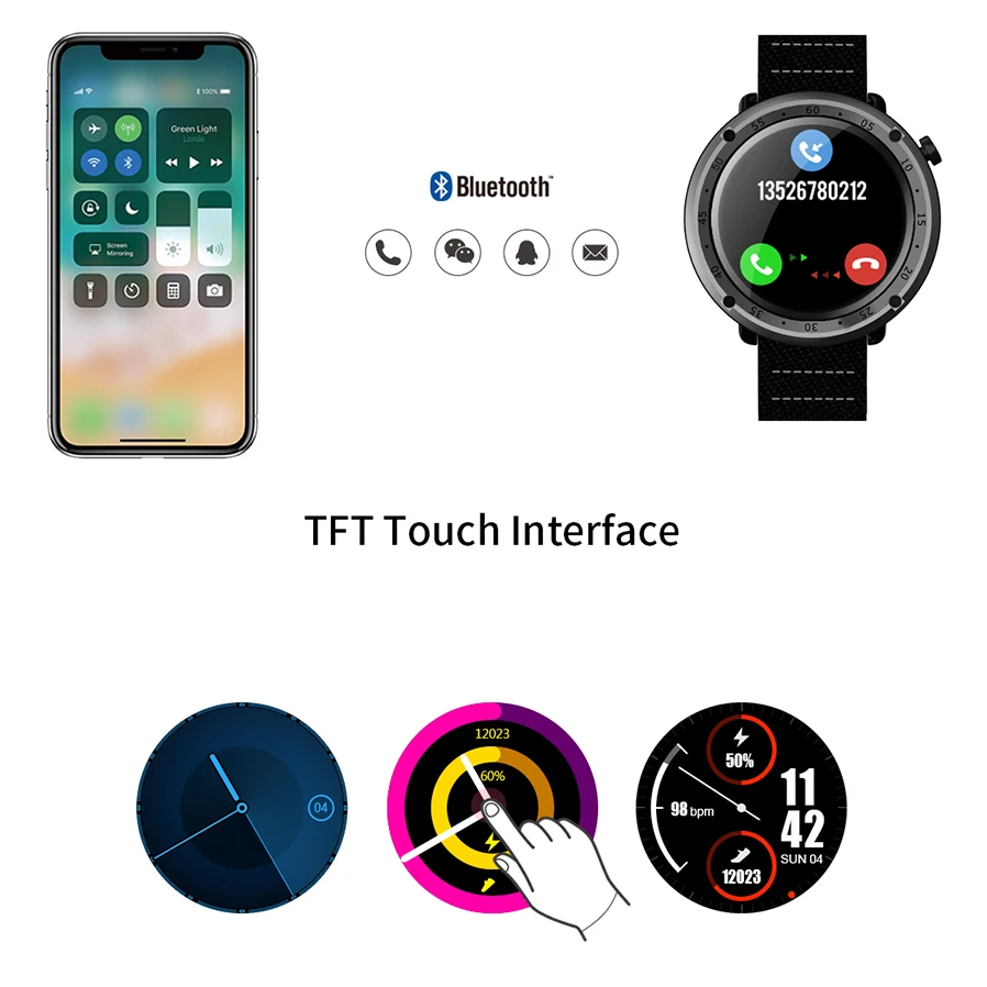 L19 Смарт часы Для мужчин MTK2503 IP67 Водонепроницаемый gps крови Давление сердечного