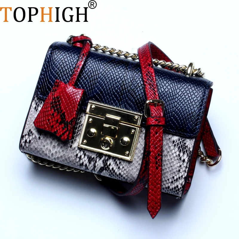 

brand handbag women genuine leather shoulder bag female serpentine print large tote bag high quality Hasp crossbody bag