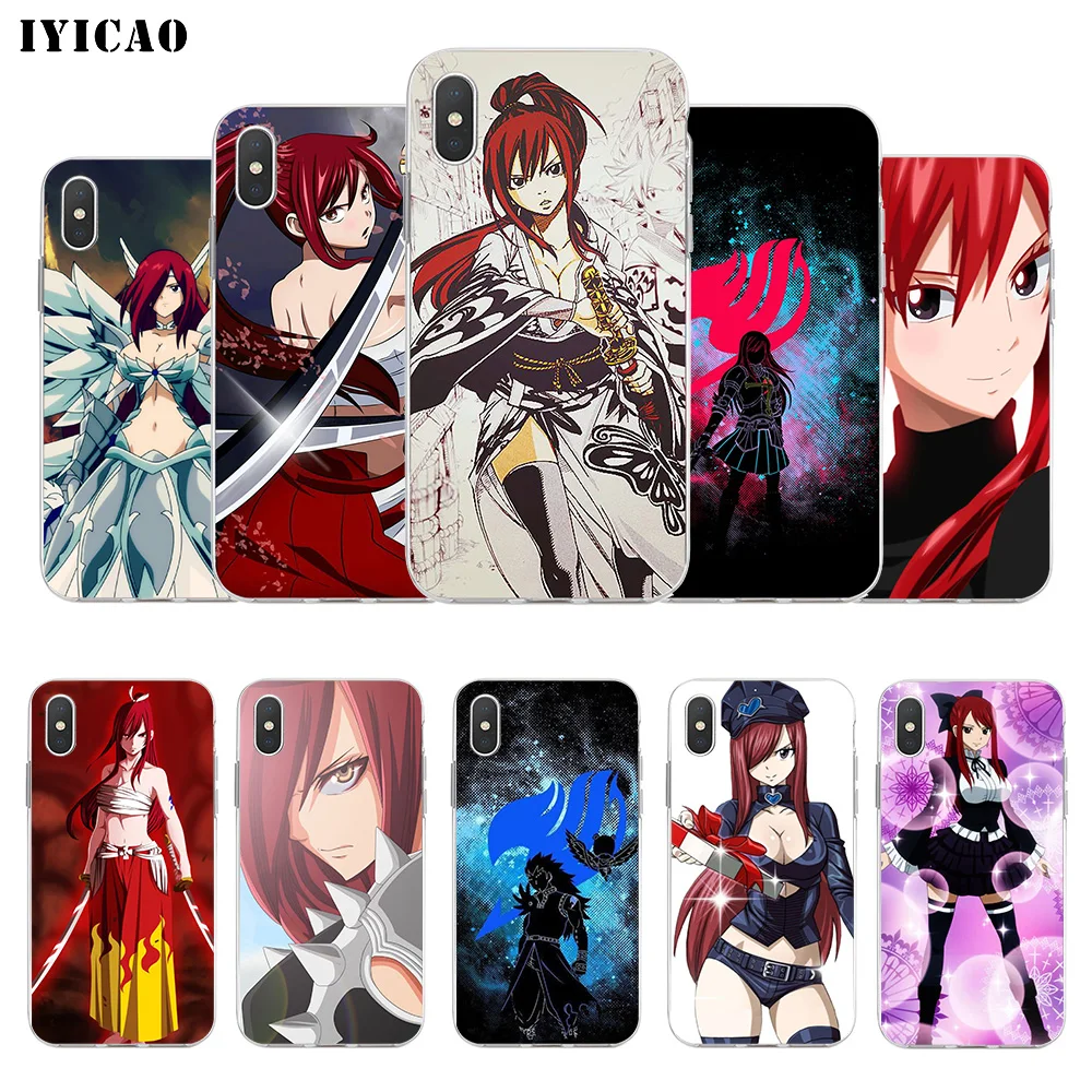 IYICAO Erza Scarlet Fairy Tail Мягкий силиконовый чехол для телефона iPhone X XR XS MAX 6 6s 7 8 Plus 5 5S SE TPU |