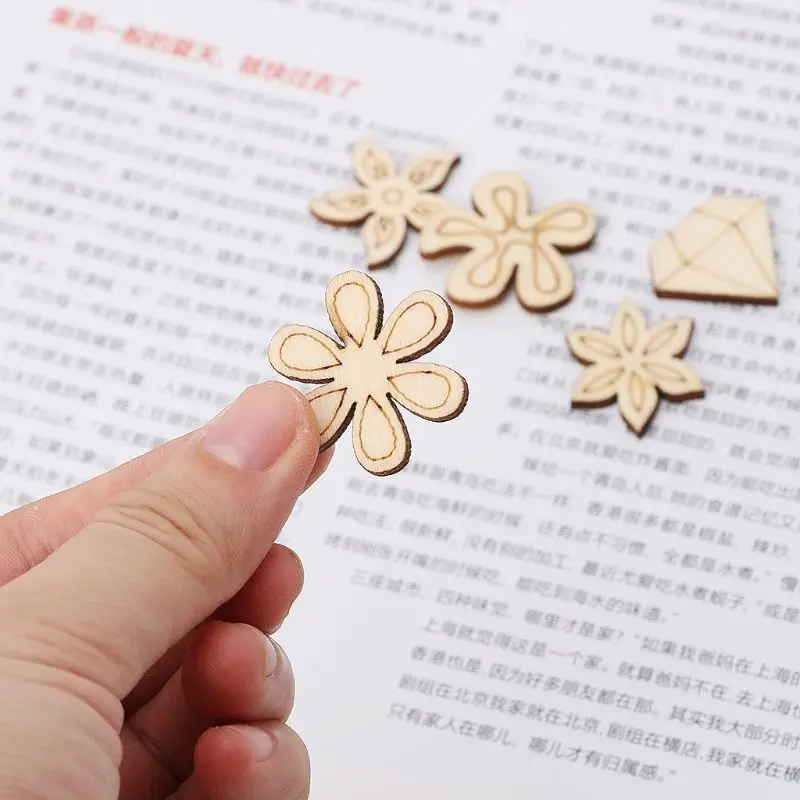 

50pcs Laser Cut Wood Seashell Embellishment Wooden Shape Craft Wedding Decor