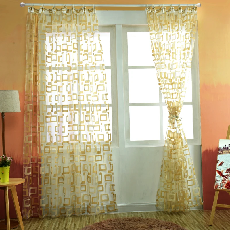 organza window curtains readymade sheer curtain panels tulle short ...