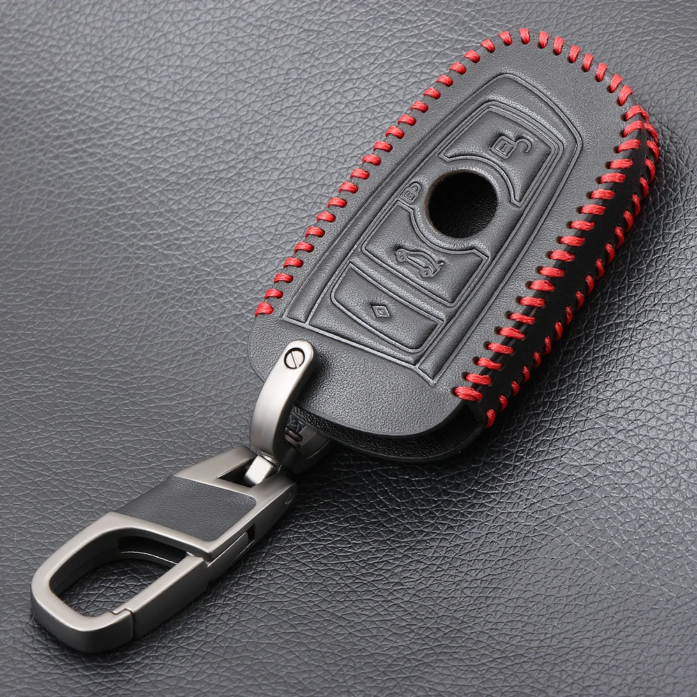 Кожа автомобилей Key Case Держатель для BMW 1 2 3 4 5 7 серии F07 F10 F11 F20 F30 g30 G38 F15 F16 F48 E38 E39 E46 E53 E60 E61 E63