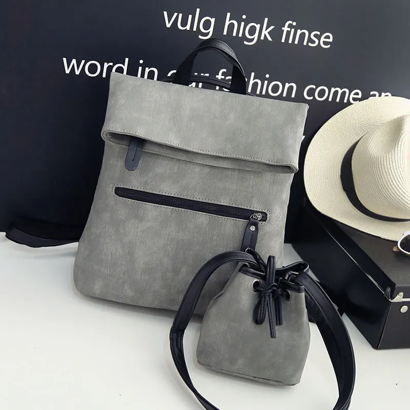 

The New PU Leather Women 's Fashion Casual Bag Teenage Dual - use Minimalist School Wind Package Travel Waterproof Backpacks
