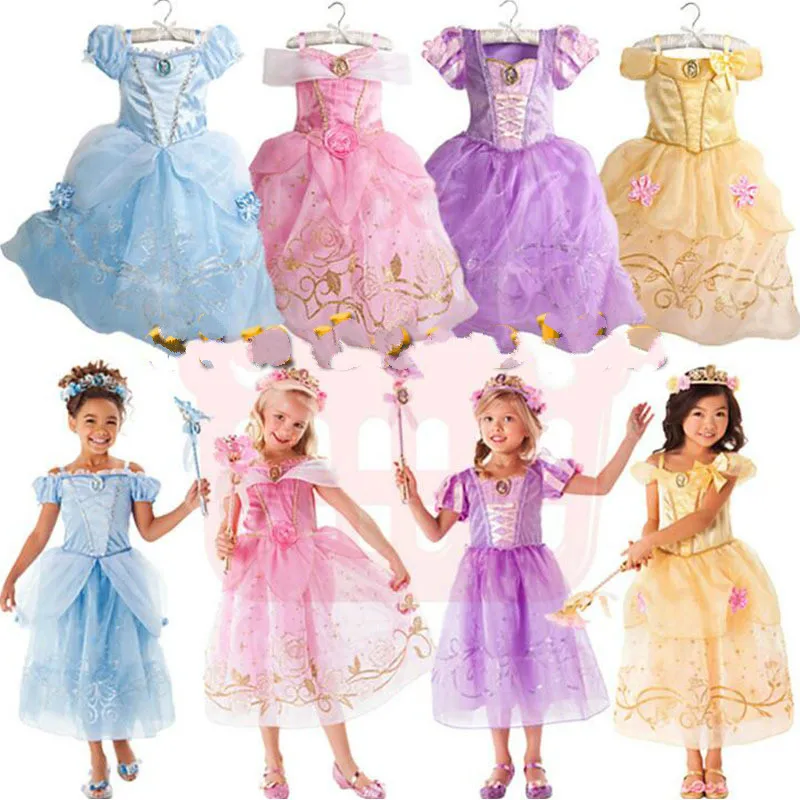 

2019 girls are princess dress Belle princess dress Halloween Christmas cosplay costumes of the girls Birthday party dress