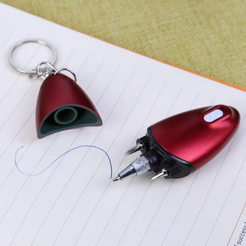 Multi function LED Light Key Chain Ballpoint Pen Capacitive Screwdriver