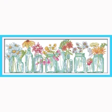 Vases à fleurs comptés point de croix, Kit de bricolage 14CT DMC, Kits pour Kits de broderie, point de croix, bricolage