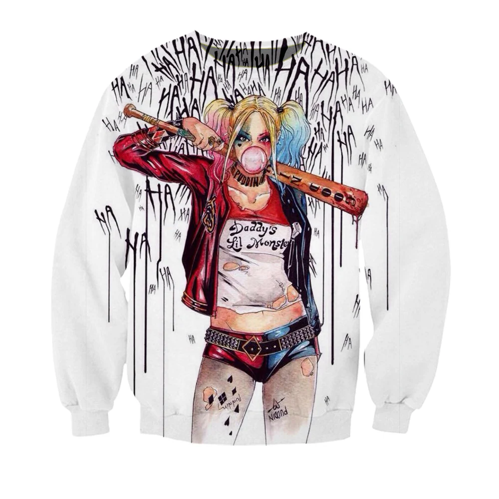 

Cartoon Harley Quinn Sweatshirts Men Women Hoodie Printed Streetwear Sweatshirt Teens Boys Girls Clothes harajuku moda Tracksuit