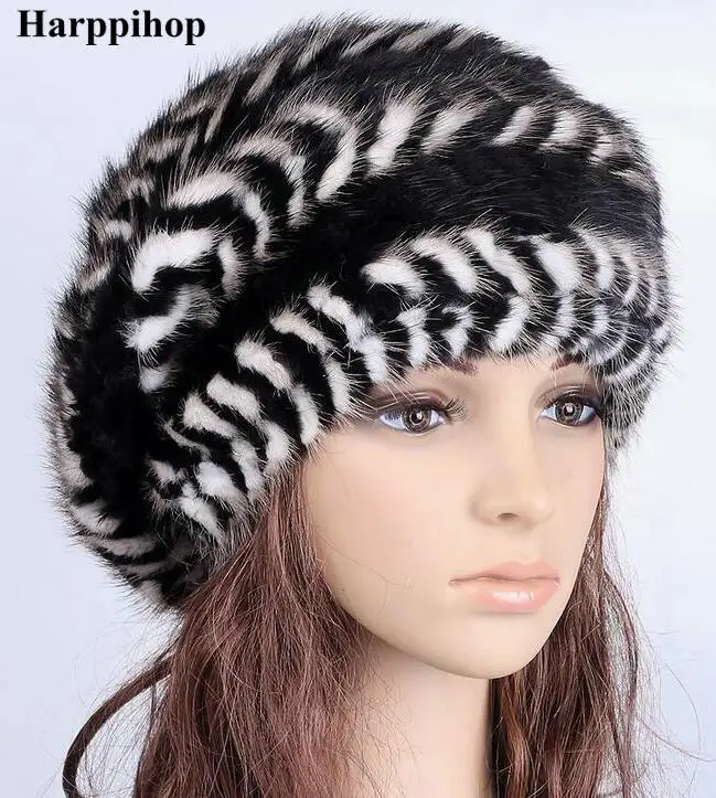 Chapéu de Vison Chapéu de Pele de Vison Tampas de Vison Fêmea Inverno Coreano Mão-de Malha Mulher Quente Bola Frete Grátis 8 High Quality Acessórios da Moda