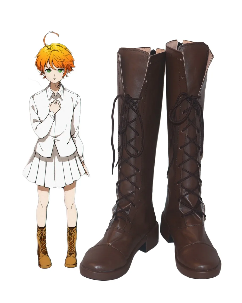 pic Isabella Promised Neverland Shoes the promised neverland emma cosplay boots brown shoes custom made any size