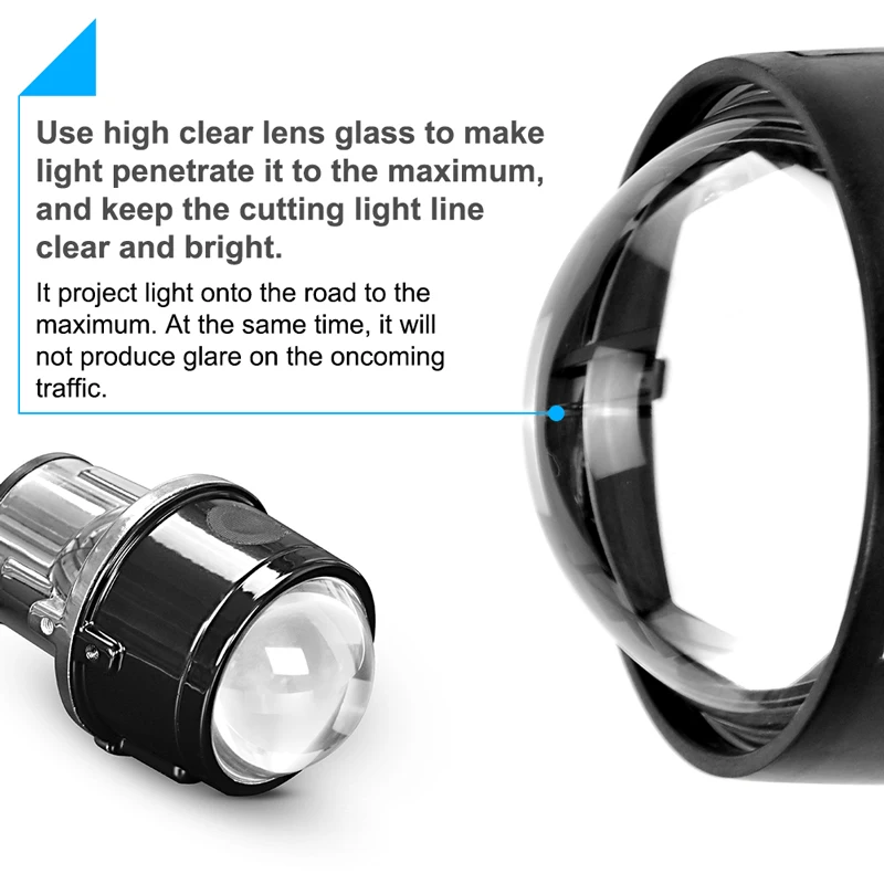 2,5 дюймов противотуманный светильник s светодиодный головной светильник Биксенон объектив проектора би светодиодный налобный фонарь для автомобиля внедорожный 12 24 В водонепроницаемый светодиодный рабочий светильник