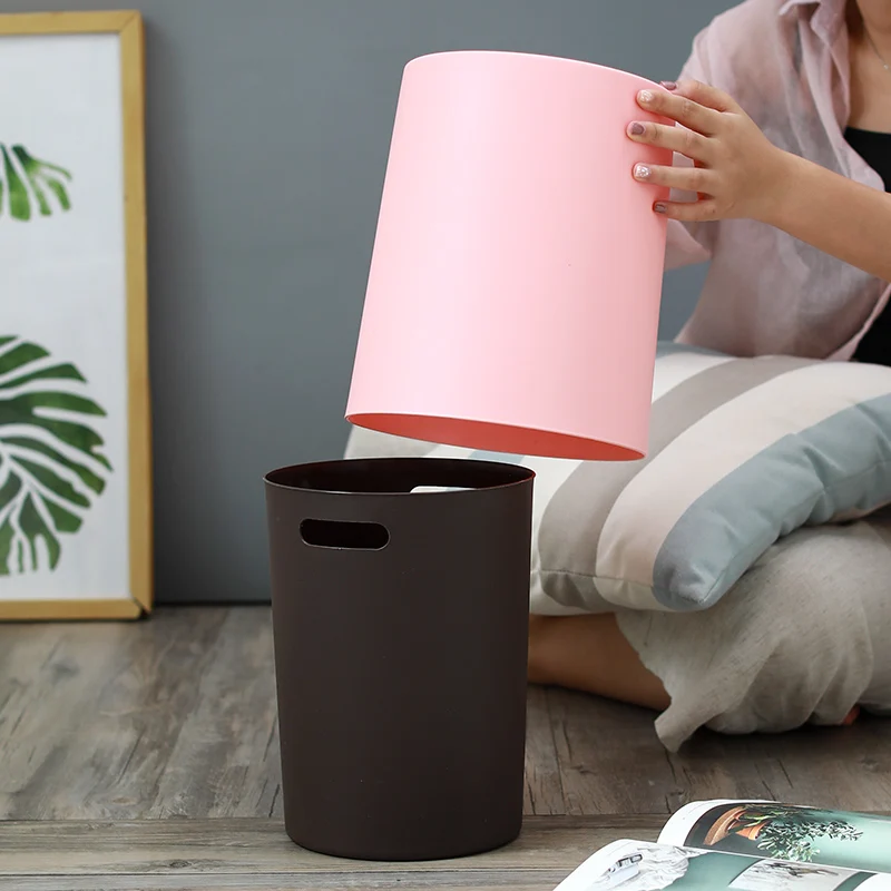 Kaufen Kreative Kunststoff Matte Mülleimer 8L 12L Müll Staub Bin Lagerung Eimer Papier Korb Hause Büro Abfall Bin Ohne deckel