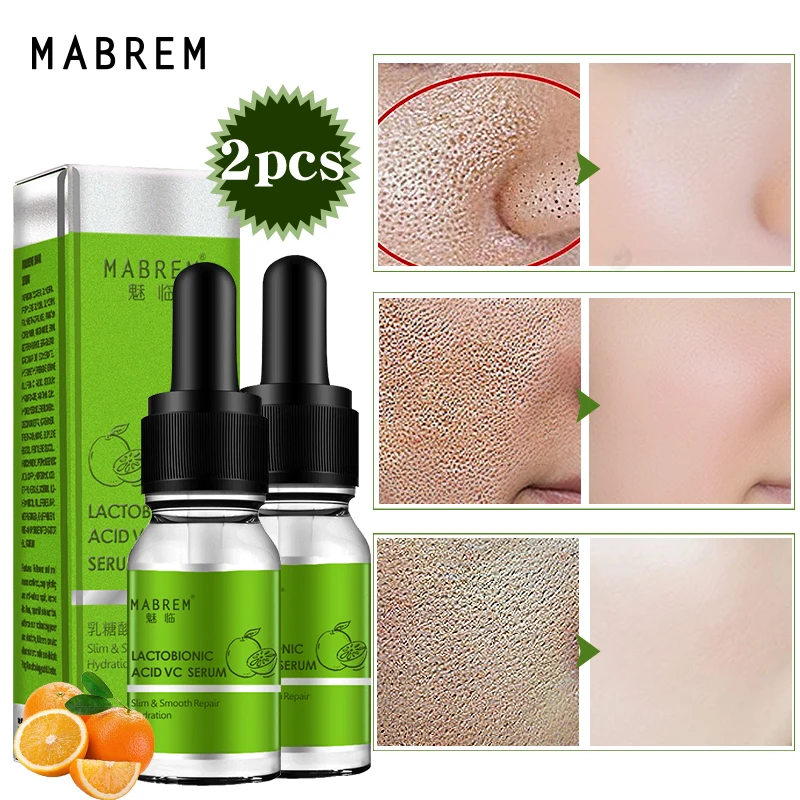 

2PCS Lactobionic Acid VC Tender Serum Removes Keratin And Blackhead Serum Repair Pore Moisturizing Care Oil Control Smooth Skin