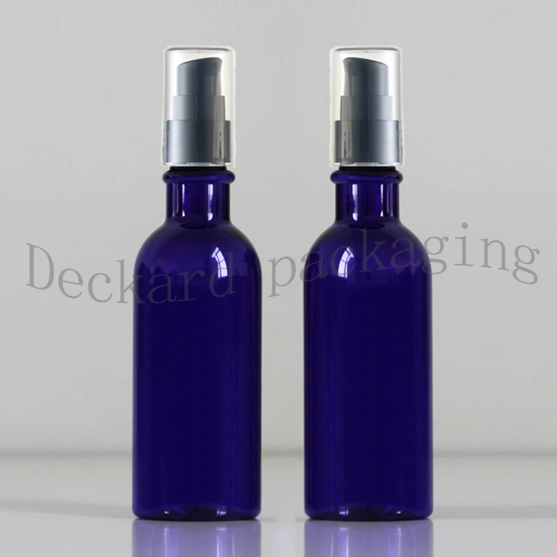 Download wholesale 50X100ml container Cream Emulsion,liquid,shower gel refillable blue empty pump bottles ...
