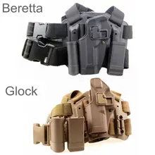 Coldre tático tipo glock, 17 19 beretta 92 perna, militar, pistola, coxa, perna, esquerda, acessórios para glock, tiro, arma