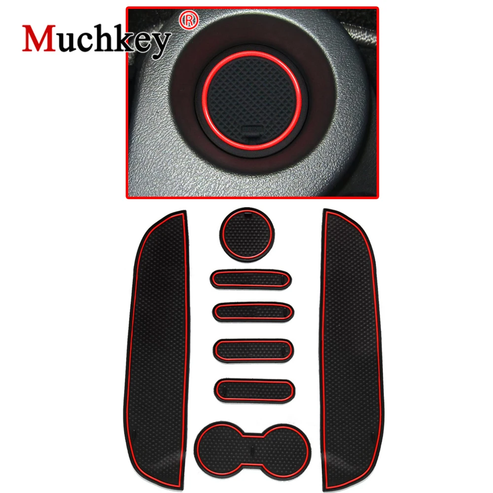 Muchkey Car Gate Slot Pad For MG 3 Red/White Accessories 3D Rubber Door