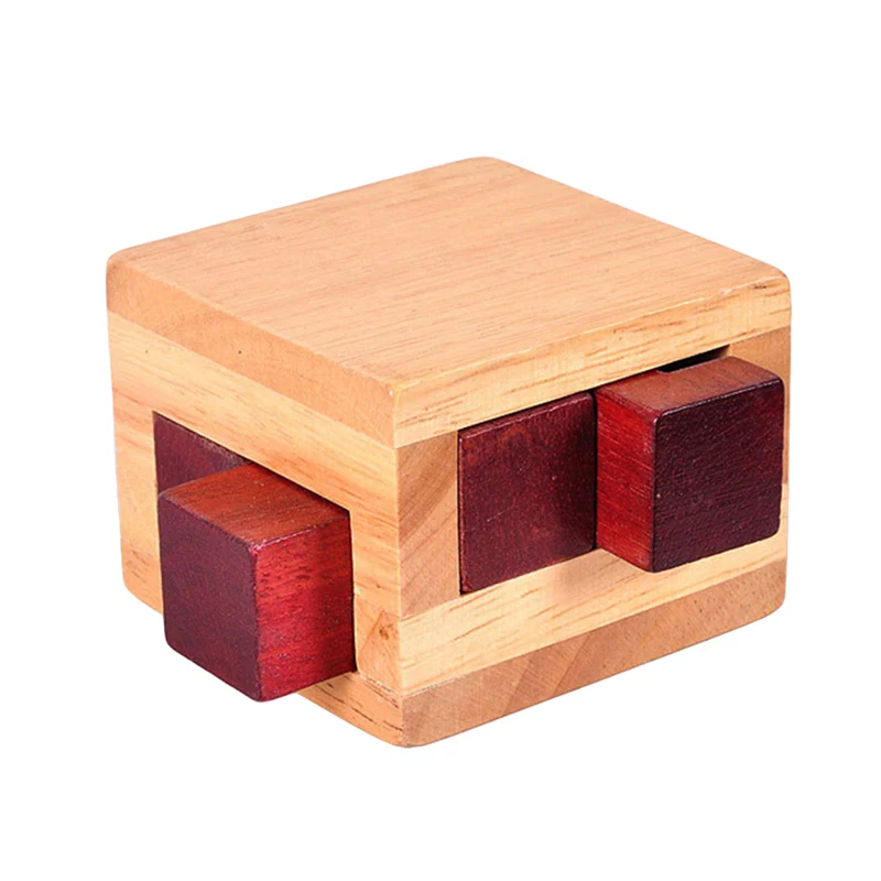 Kids Wooden Puzzle Box Brain Teaser Jigsaw Lock Toys Intelligence Training 6A 