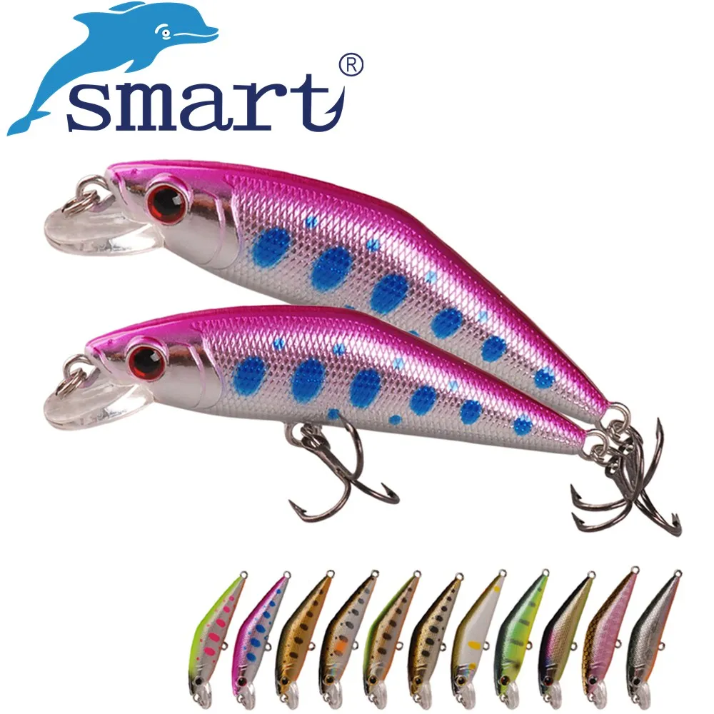 SMART Minnow Bait 50mm3.6g Sinking Hard Fishing Lure VMC Hook Isca