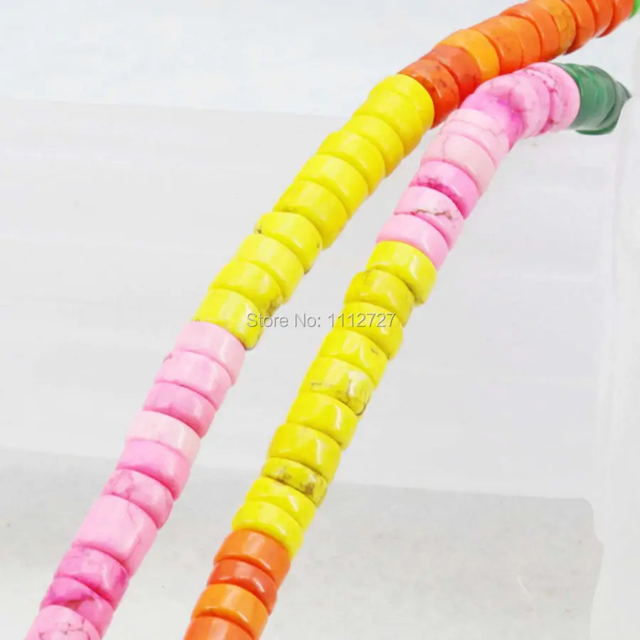 

Accessory Crafts Abacus Turkey Howlite Chalcedony DIY Beads Loose Semi Finished Stone Jewelry Making Girls Gifts 15inch 3x6mm