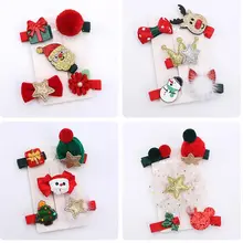 5 шт./компл. детские заколки для волос аксессуары для волос на Рождество корона для девочек Тиара заколка заколки для волос Инструменты для укладки волос Красота аксессуары